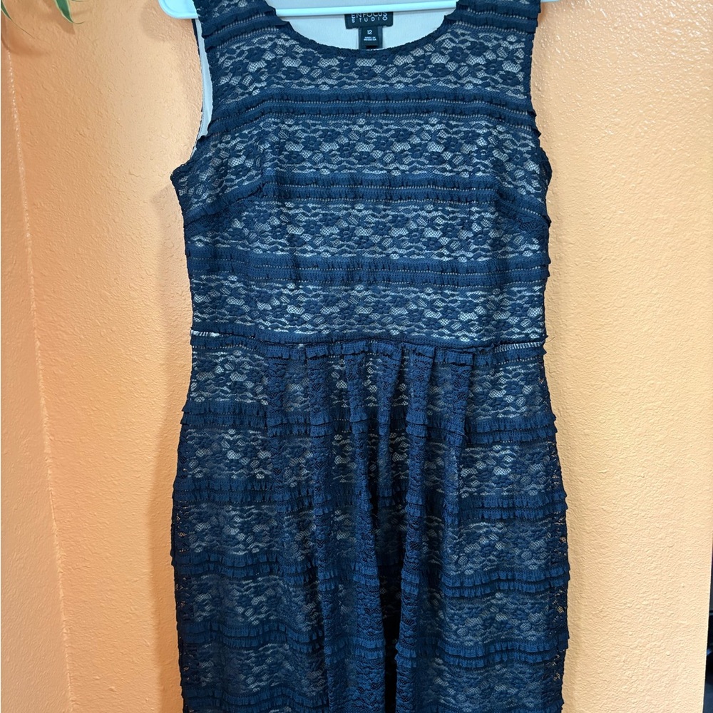 Enfocus Studio Navy Lace Dress